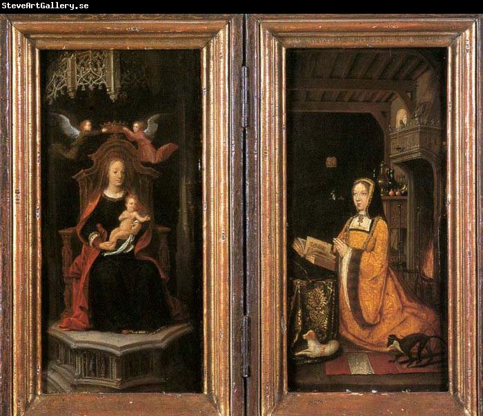 unknow artist Diptych with Margaret of Austria Worshipping
